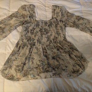 Floral Smocked Blouse